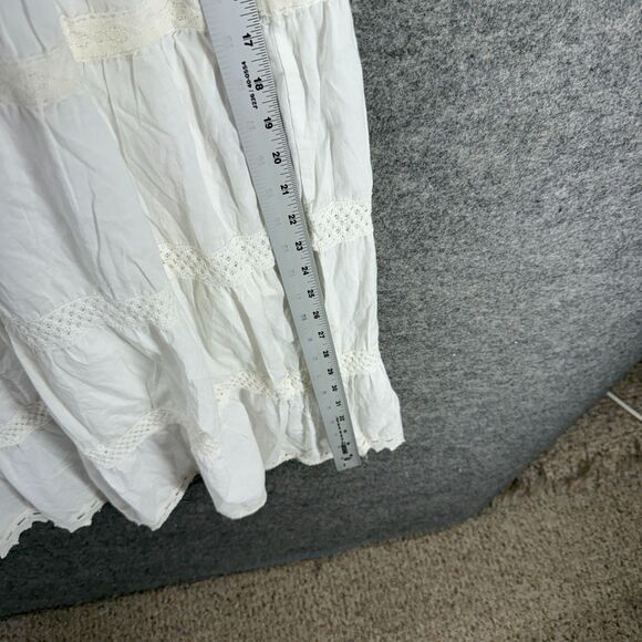 ICI Skirt Women 2X Plus White A-Line Midi Drawstring Cotton High Rise Casual - Picture 4 of 6